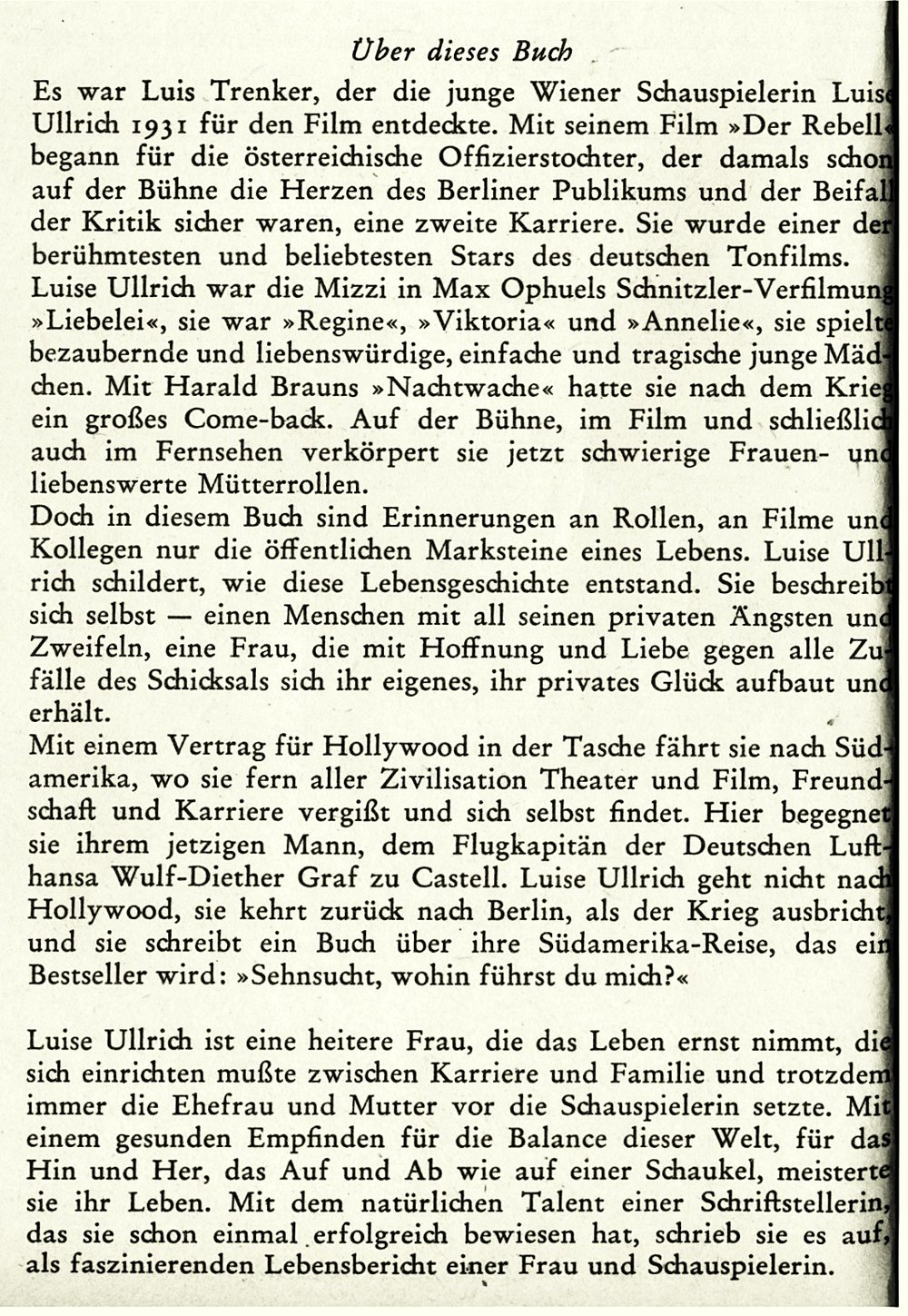 Komm auf die Schaukel, Luise - Luise Ullrich - Balance eines Lebens