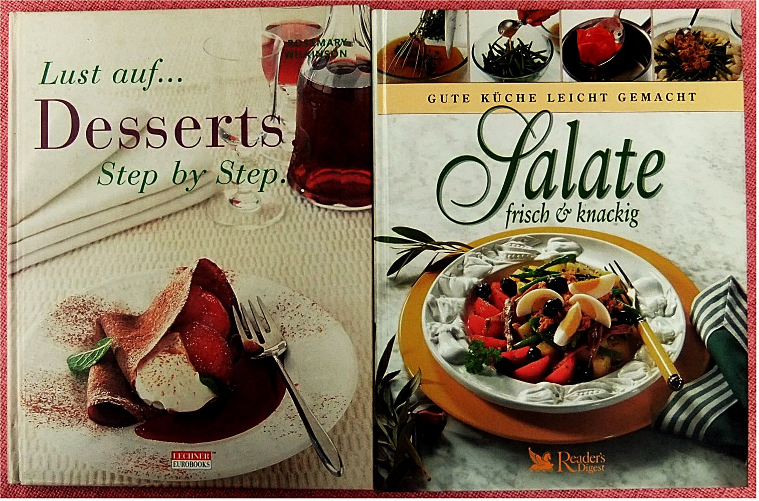 Ca. 5,6 Kilo Kochbücher - 7 Stck. im Großformat - Die Küche Europas - Salate - Desserts - Kochen mit Phantasie - Lust auf Nudeln