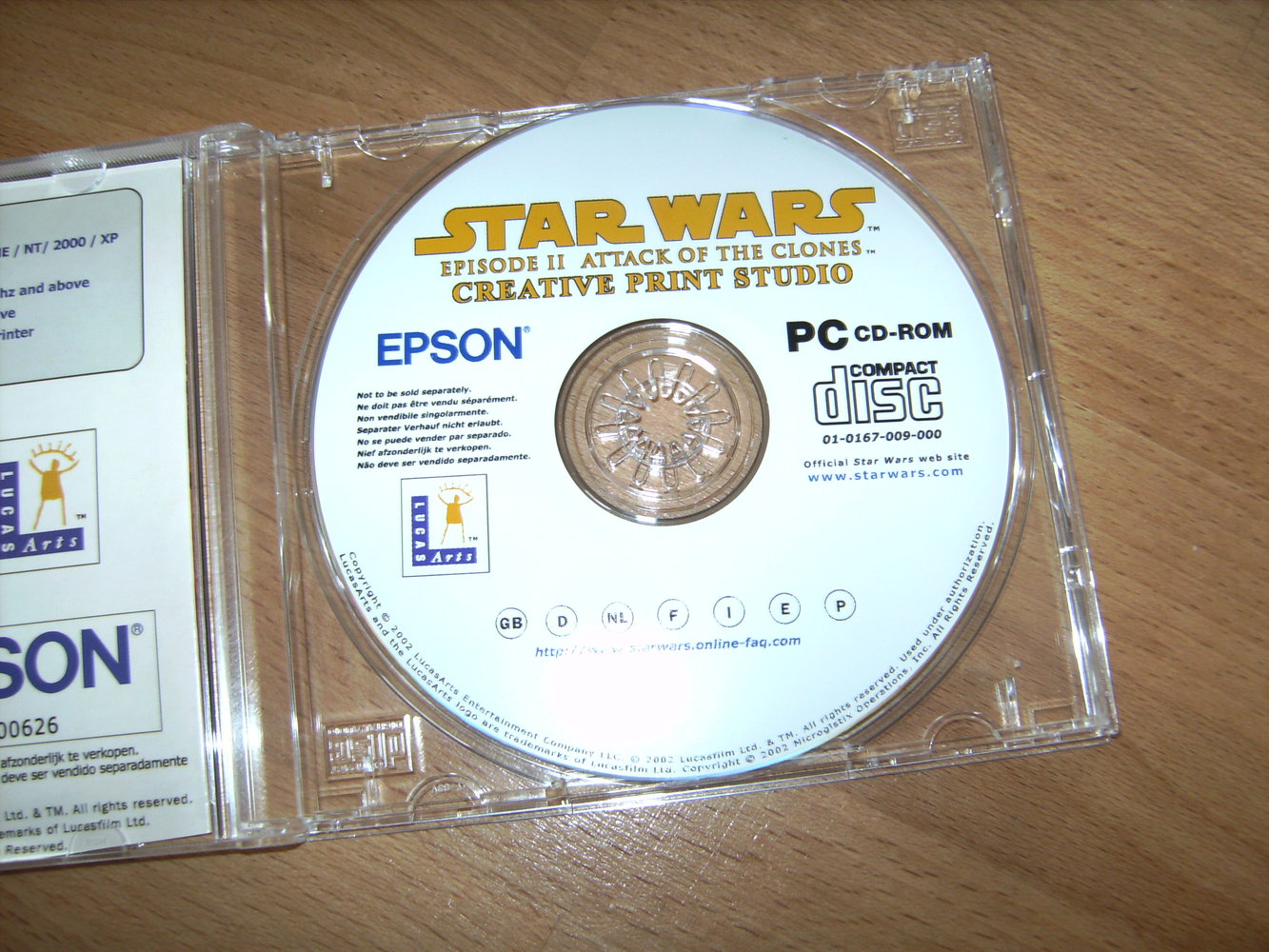 Star Wars PC CD-ROM Epson Creative Print Studio Ep II Attack of the Clones
