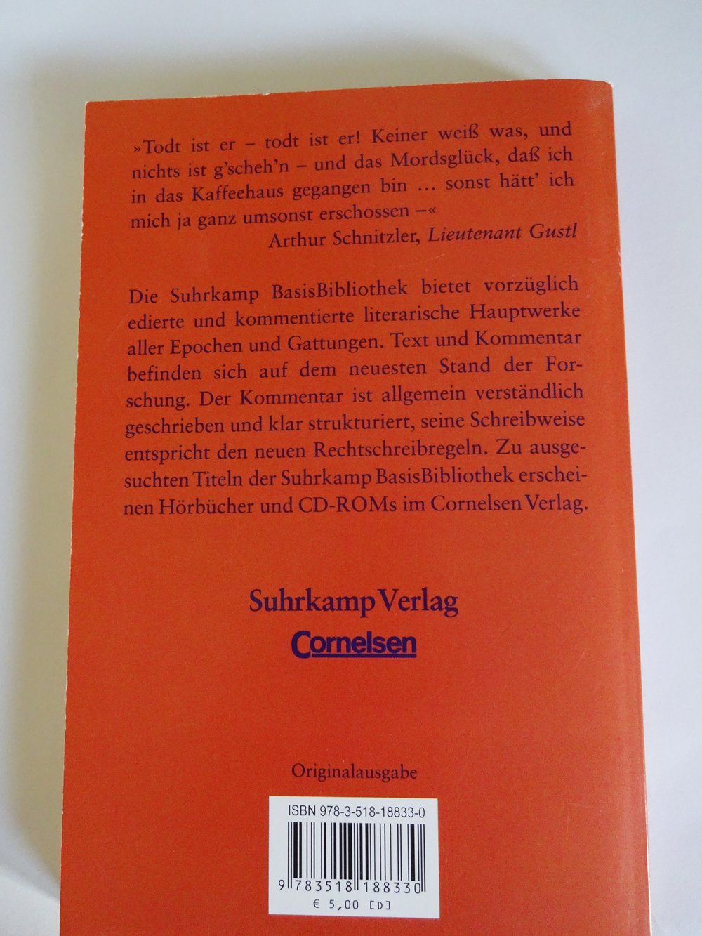 Lieutenant Gustl – Text und Kommentar