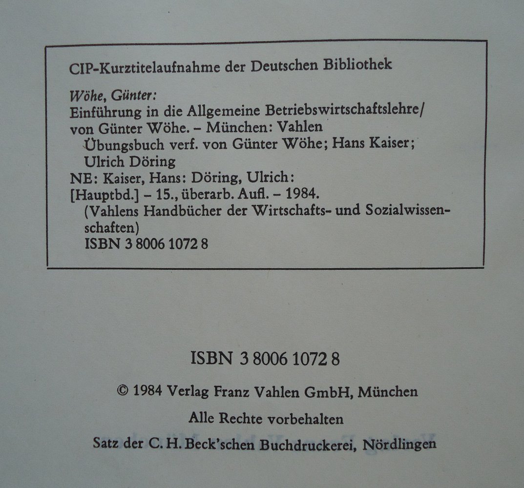 WÖHE Einführung in die Allgemeine Betriebswirtschaftslehre 15.Auflage 1336 Seite