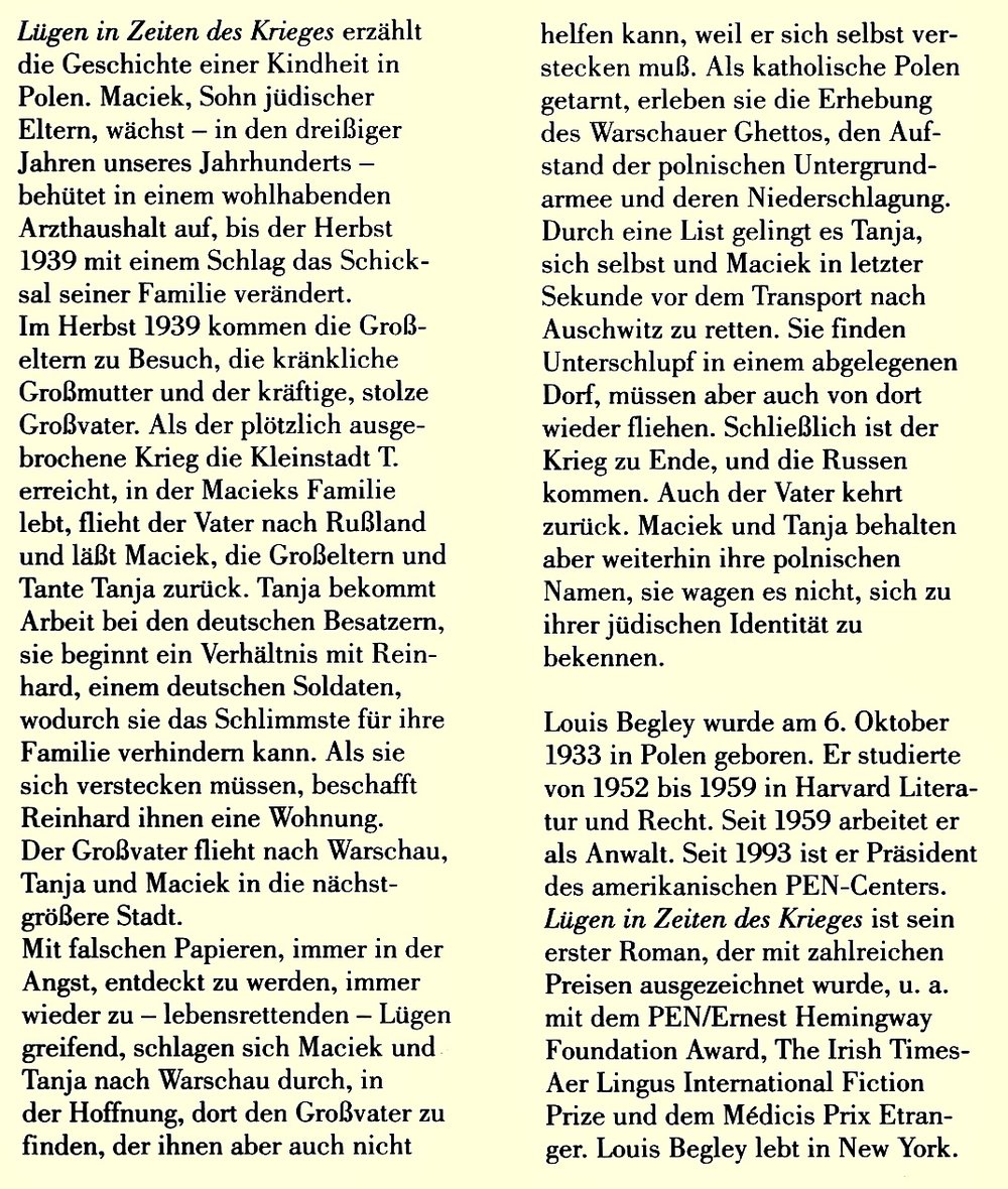 Lügen in Zeiten des Krieges - Roman