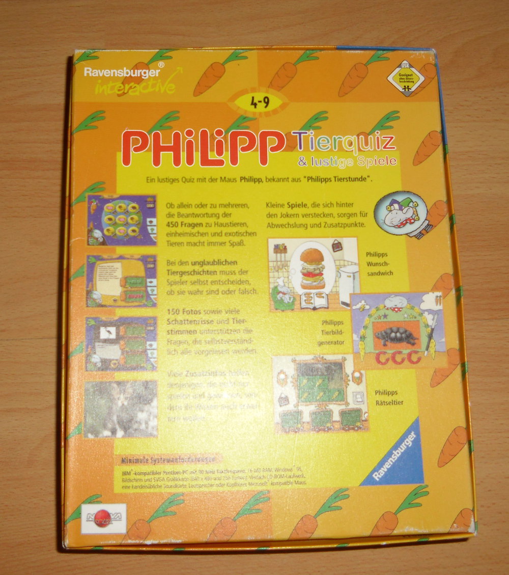 CD-ROM: Wissensspiele: Philipp - Tierquiz & lustige Spiele