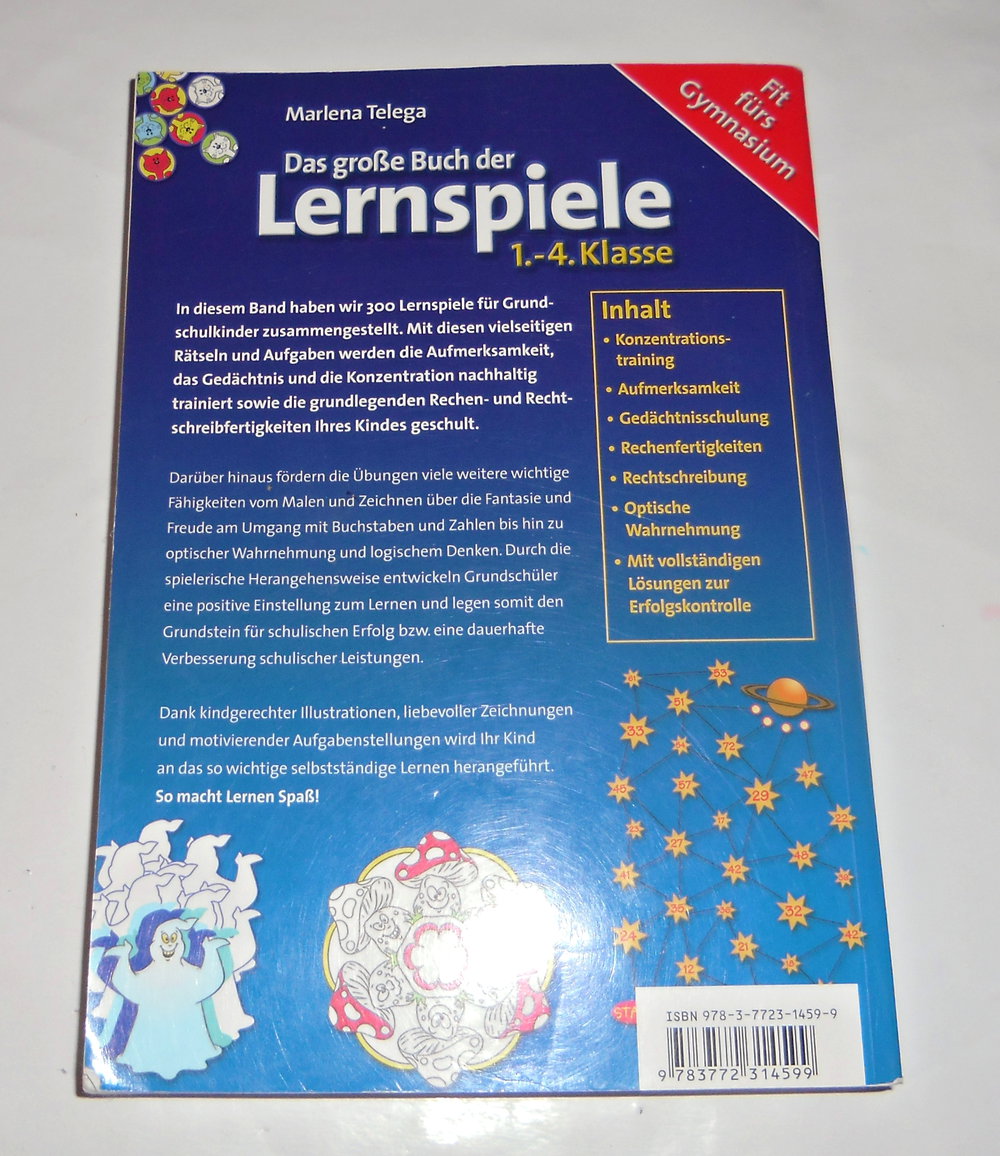 Das große Lernspiele Buch 1- 4 Klasse Konzentration Aufmerksamkeit Spielerisch