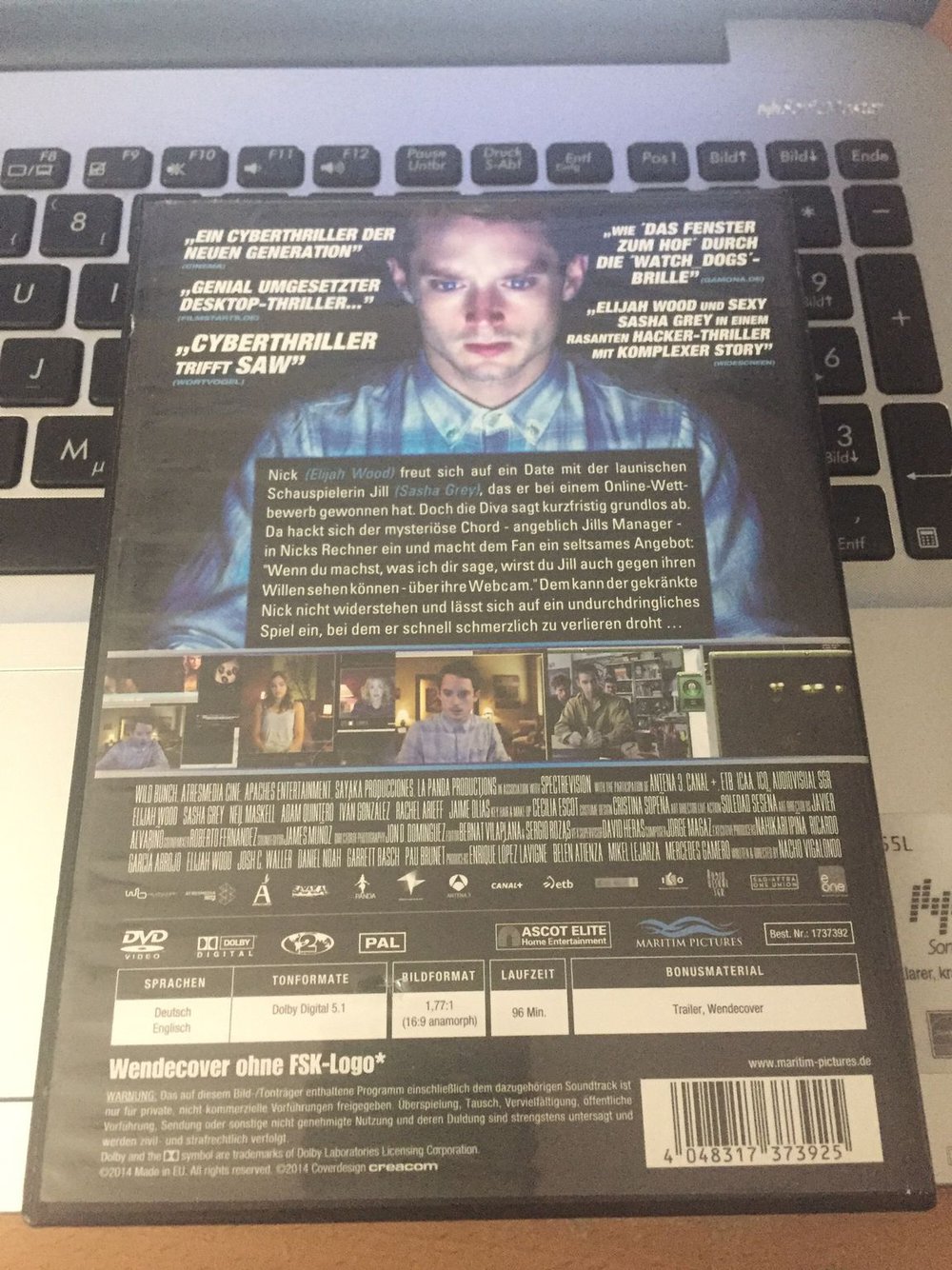 Open Windows DVD * Thriller mit Elijah Wood