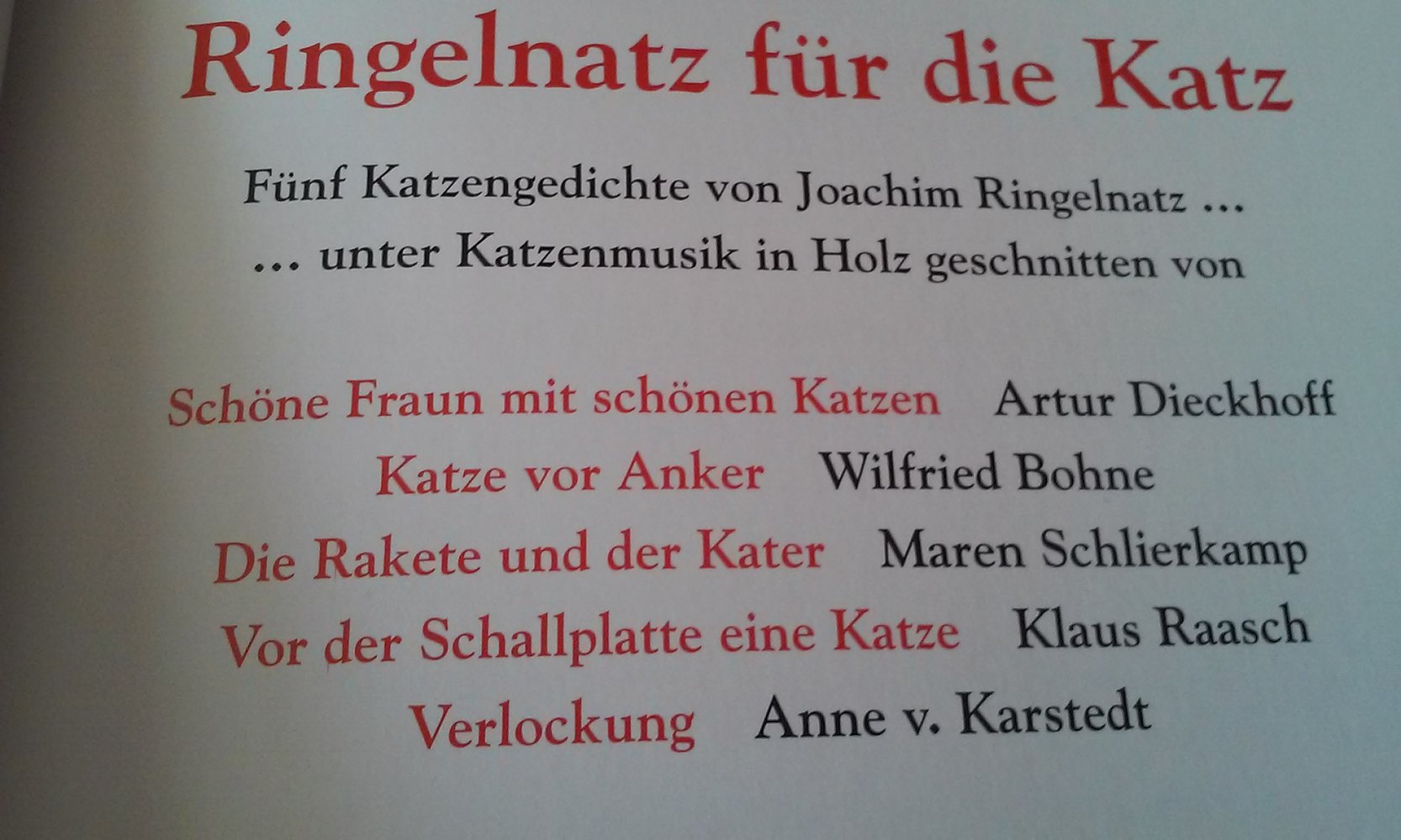 Ringelnatz für die Katz  KatzenGedichte 