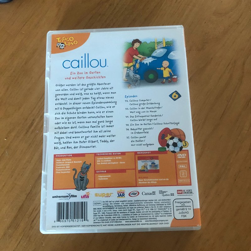 DVD Caillou Ein Zoo im Garten und weitere Geschichten
