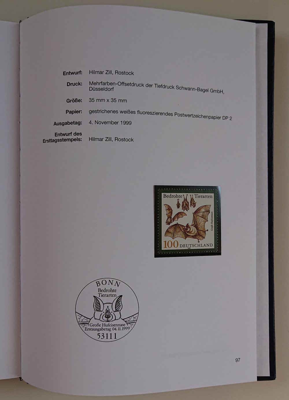 Die Postwertzeichen der Bundesrepublik Deutschland 1999