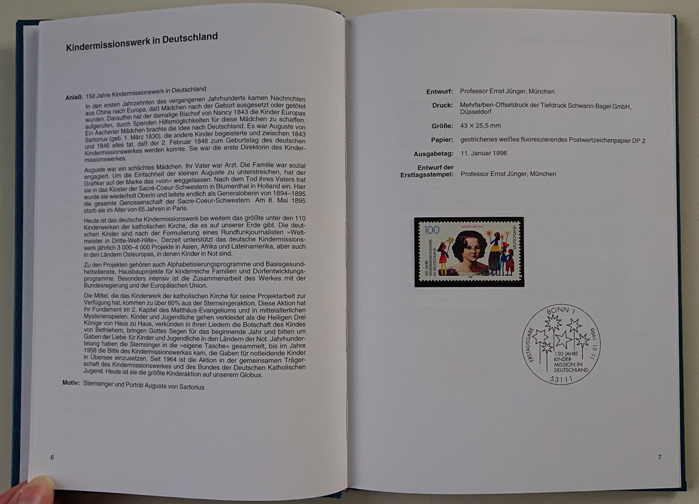 Die Postwertzeichen der Bundesrepublik Deutschland 1996