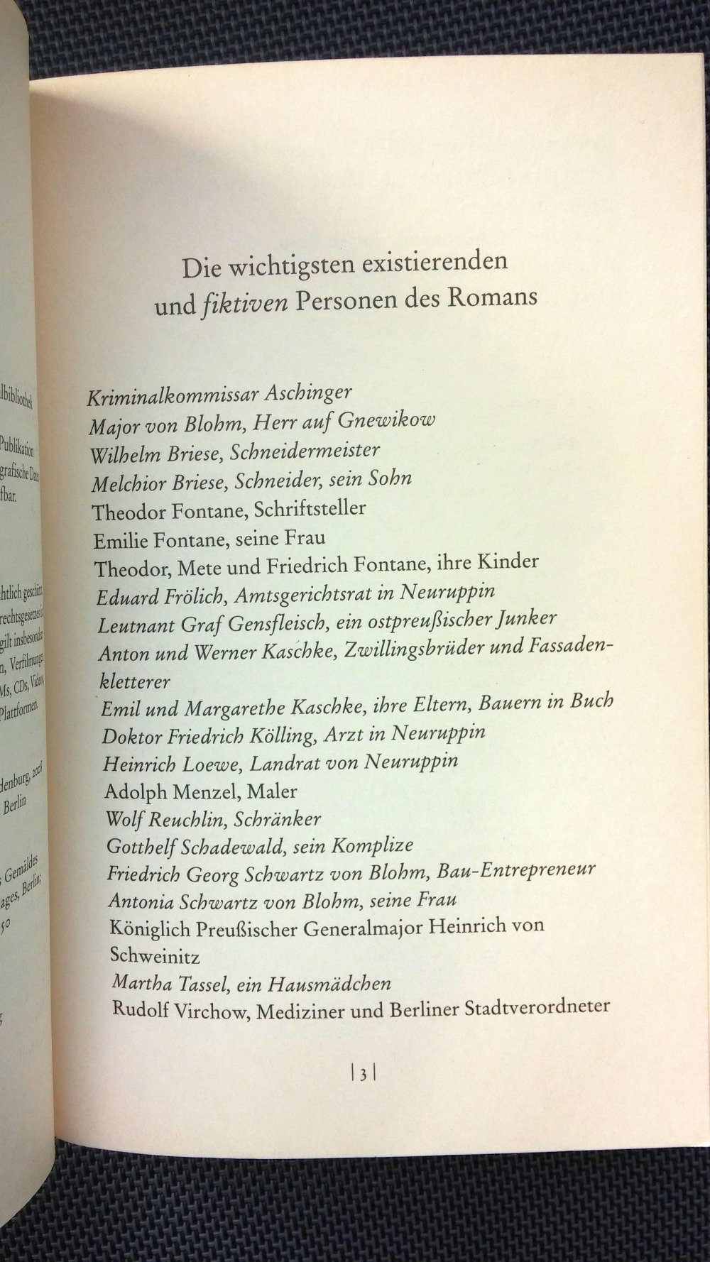 Altweibersommer, Theodor Fontane erster Fall