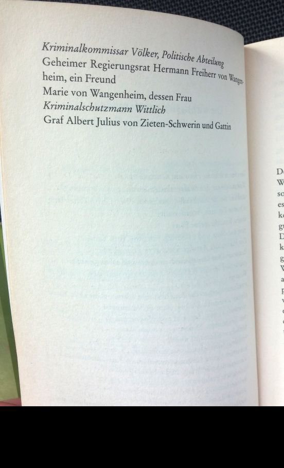 Altweibersommer, Theodor Fontane erster Fall