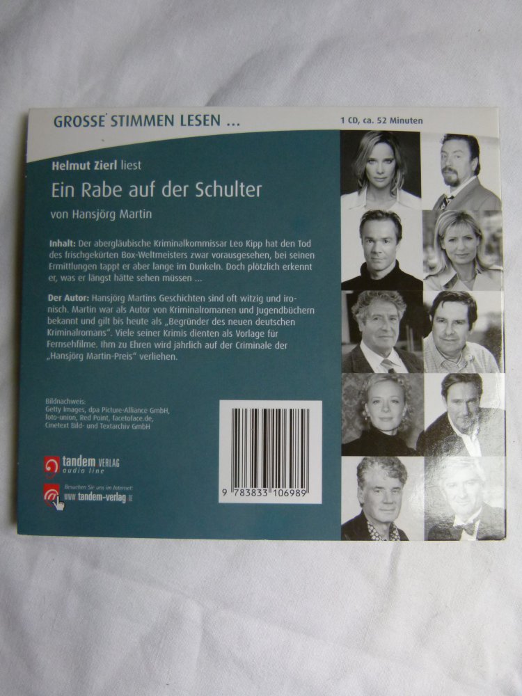 Hörbuch Hansjörg Martin - Ein Rabe auf der Schulter; CD Krimi NEU