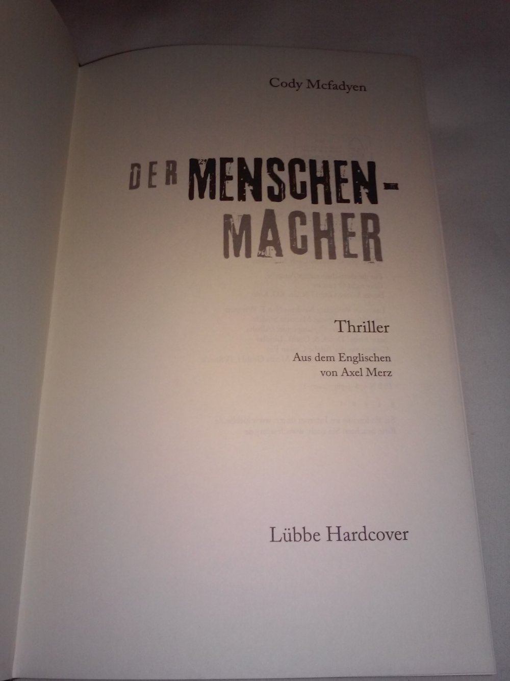 Neu! Cody McFadyen: Der Menschenmacher - Geschenktipp