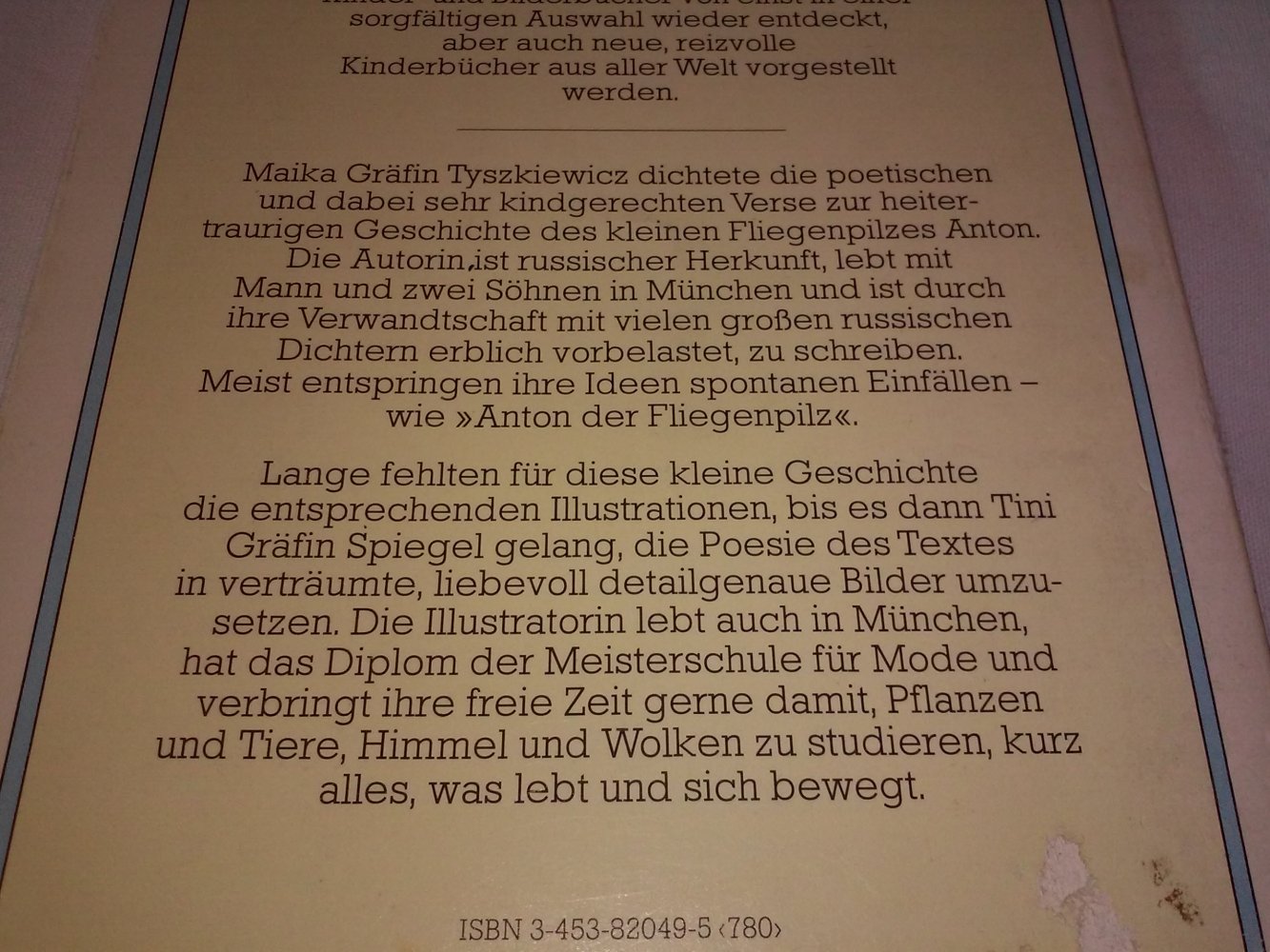  Maika Gräfin Tyszkiewicz: Anton, der Fliegenpilz Kinderbuch alt