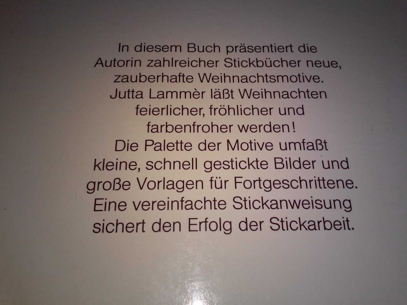 Jutta Lammè: Sticken für Weihnachten - Kreuzstich Zählmuster
