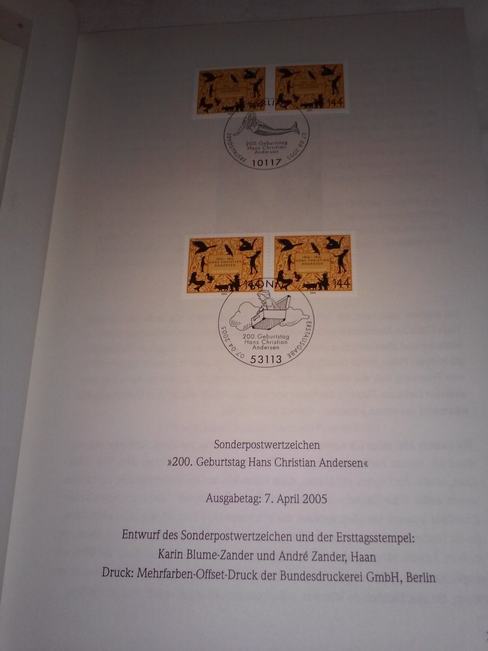 Neu! Die schönsten Märchen H.Christian Andersen(Vorwort S.Maischberger)-briefmarken