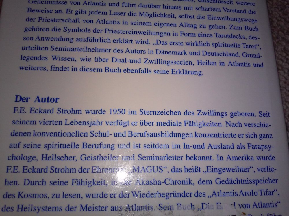  F. E. E. Strohm:Das Meisterwissen von Atlantis, m. 23 Tarotkarten