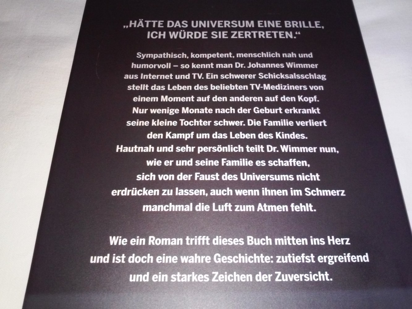 Neu!Dr.Johannes Wimmer: Wenn die Faust des Universums zuschlägt -Geschenktipp