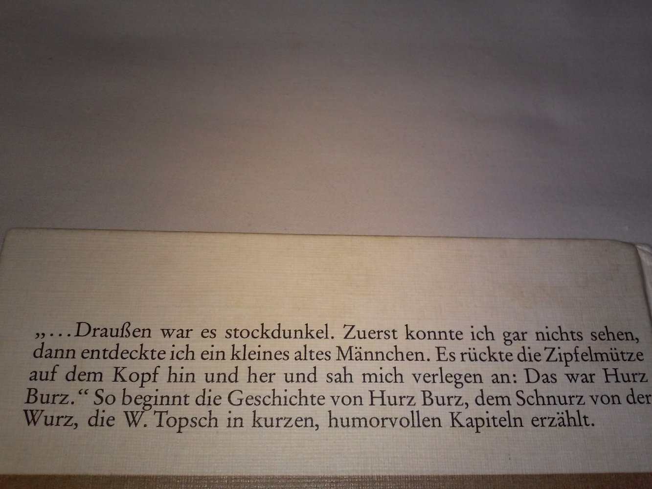 Wilhelm Topsch: Alle Tage Burztag (Waldwichtel) - Kinderbuch alt