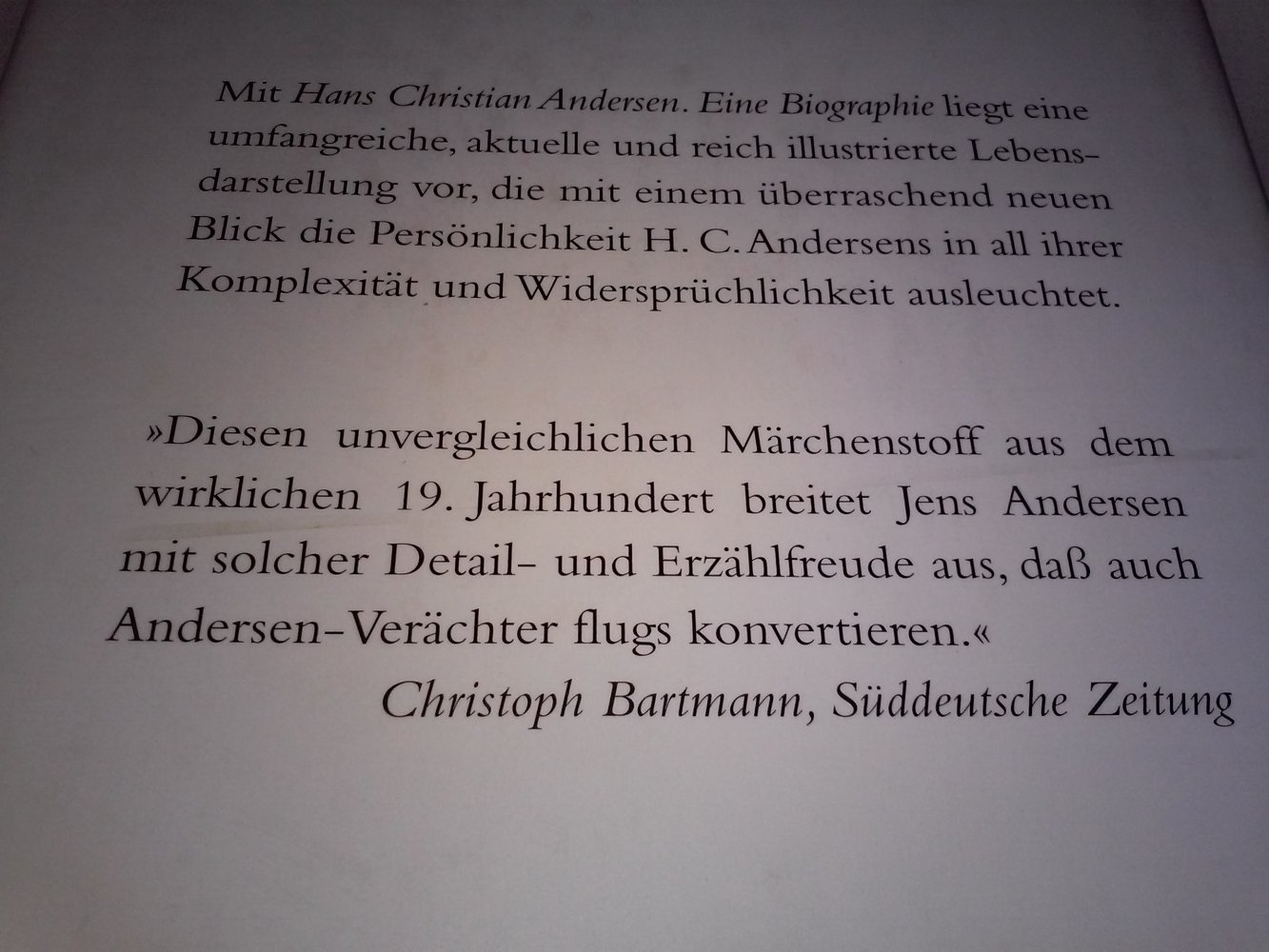 neu! Hans Christian Andersen: Eine Biographie