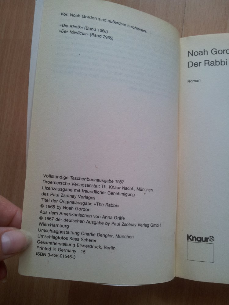 Der Rabbi - Noah Gordon