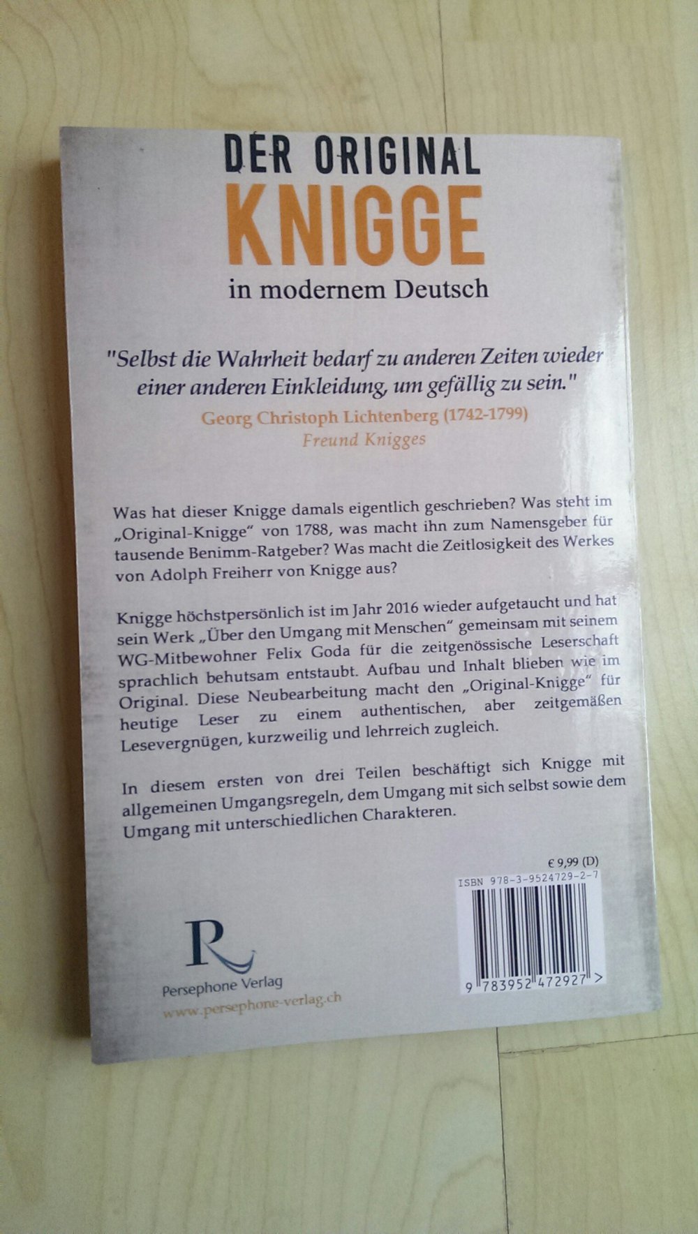 Der Original Knigge in modernem Deutsch