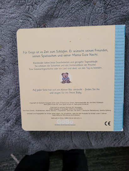BabyGoga Gute Nacht kleiner Freund buch mit fühlelementen