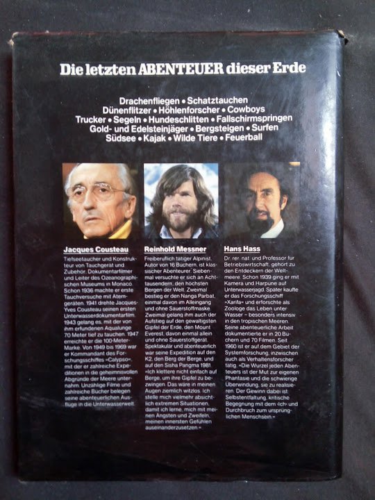 Buch letzte Abenteuer dieser Erde Jacques Cousteau Reinhold Messner Hans Hass u.v.m. 1981