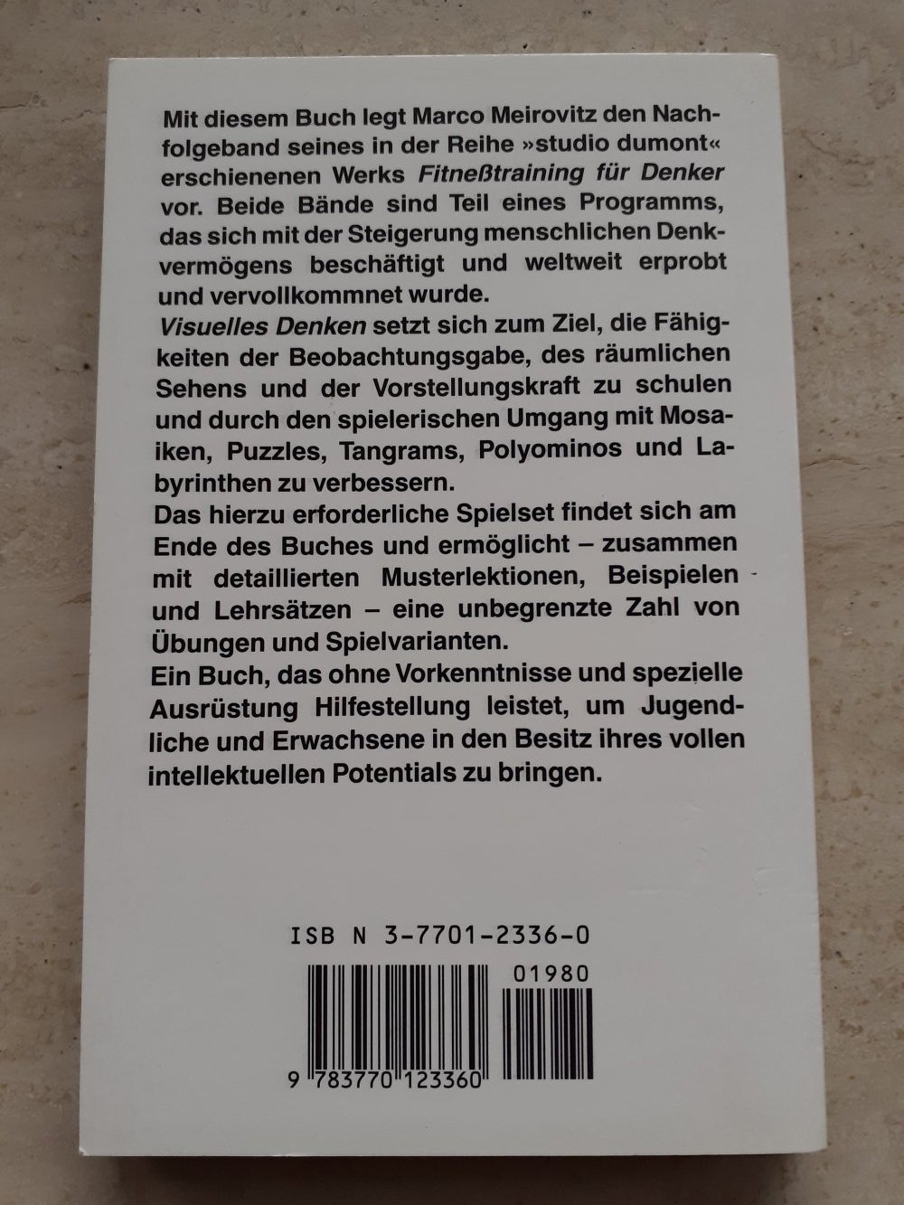 Visuelles Denken, Ratgeber, Denkübungen, Taschenbuch, Zustand wie Neu 