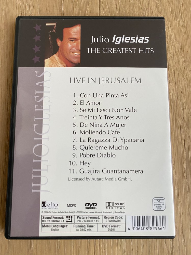 Neue DVD Julio Iglesias Live Jerusalem GreatestHits