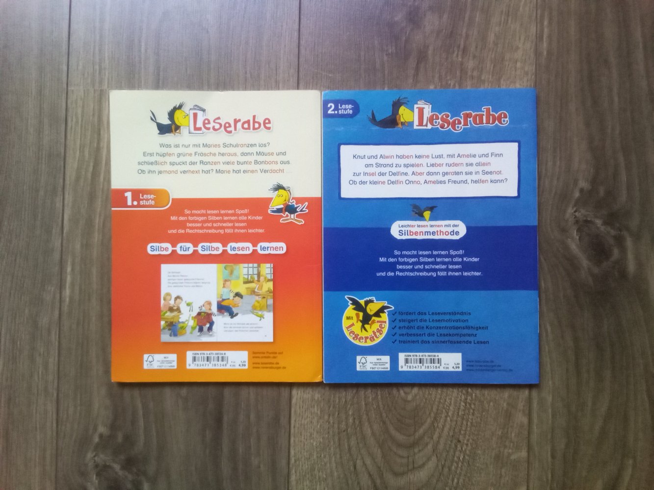 2x Leserabe 1. + 2. Lesestufe Silbenmethode Delfin verhexte Schulranzen