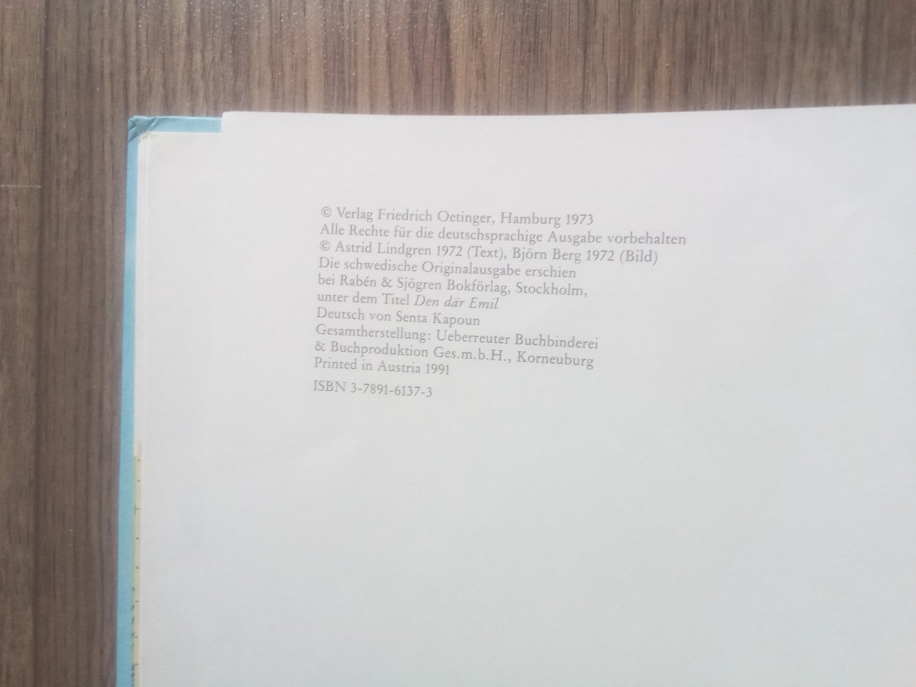 Michel aus Lönneberga Astrid Lindgren Bilderbuch 1973
