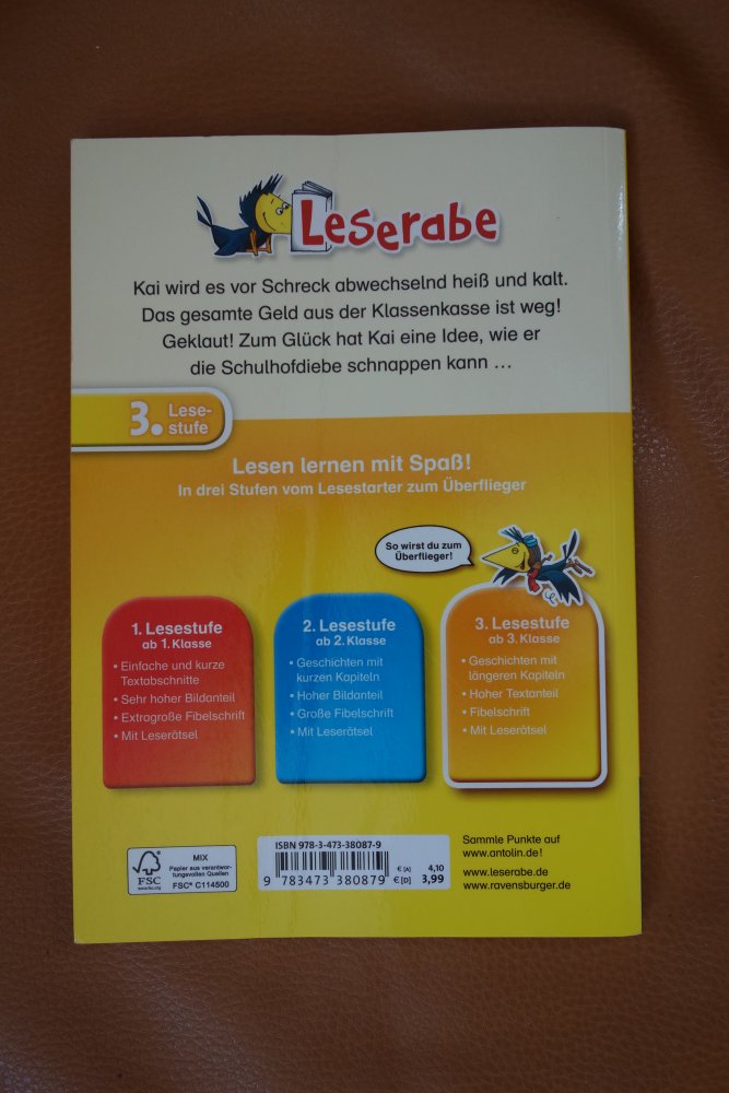 Leserabe Kai jagt die Schulhofdiebe Andreas Schlüter 3. Lesestufe