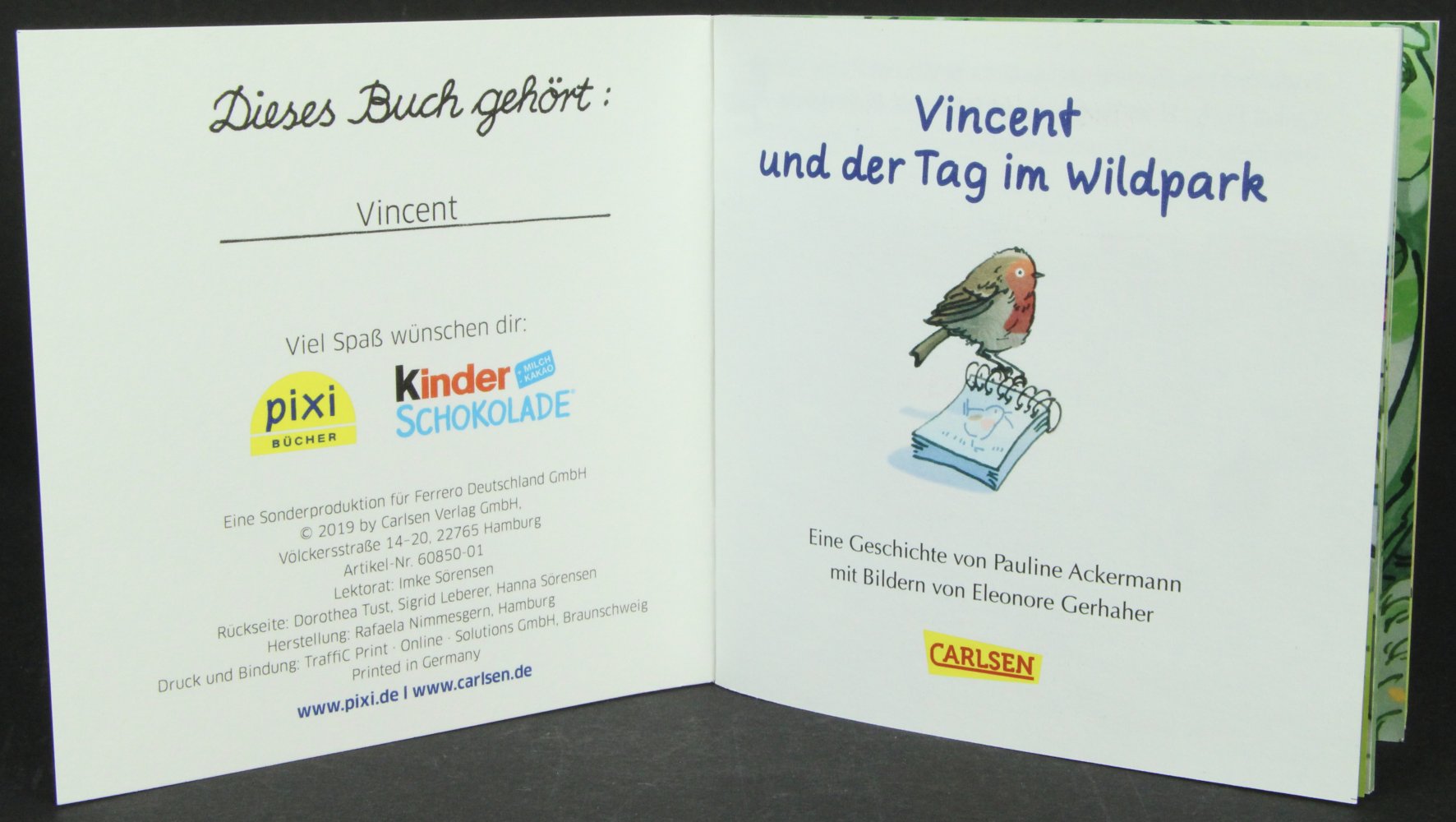 Pixi Buch Vincent und der Tag im Wildpark Kinderbuch klein Buch Kind Carlsen