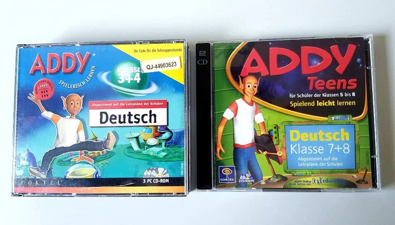 ADDY Deutsch Klasse 3+4 / 7+8 Klasse je 2 CD-ROMs.