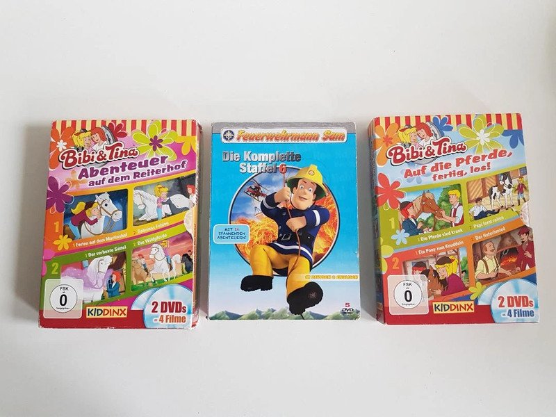 Kinder DVDs 13 Stück und 6 CDs gemischt Felix usw. TOP