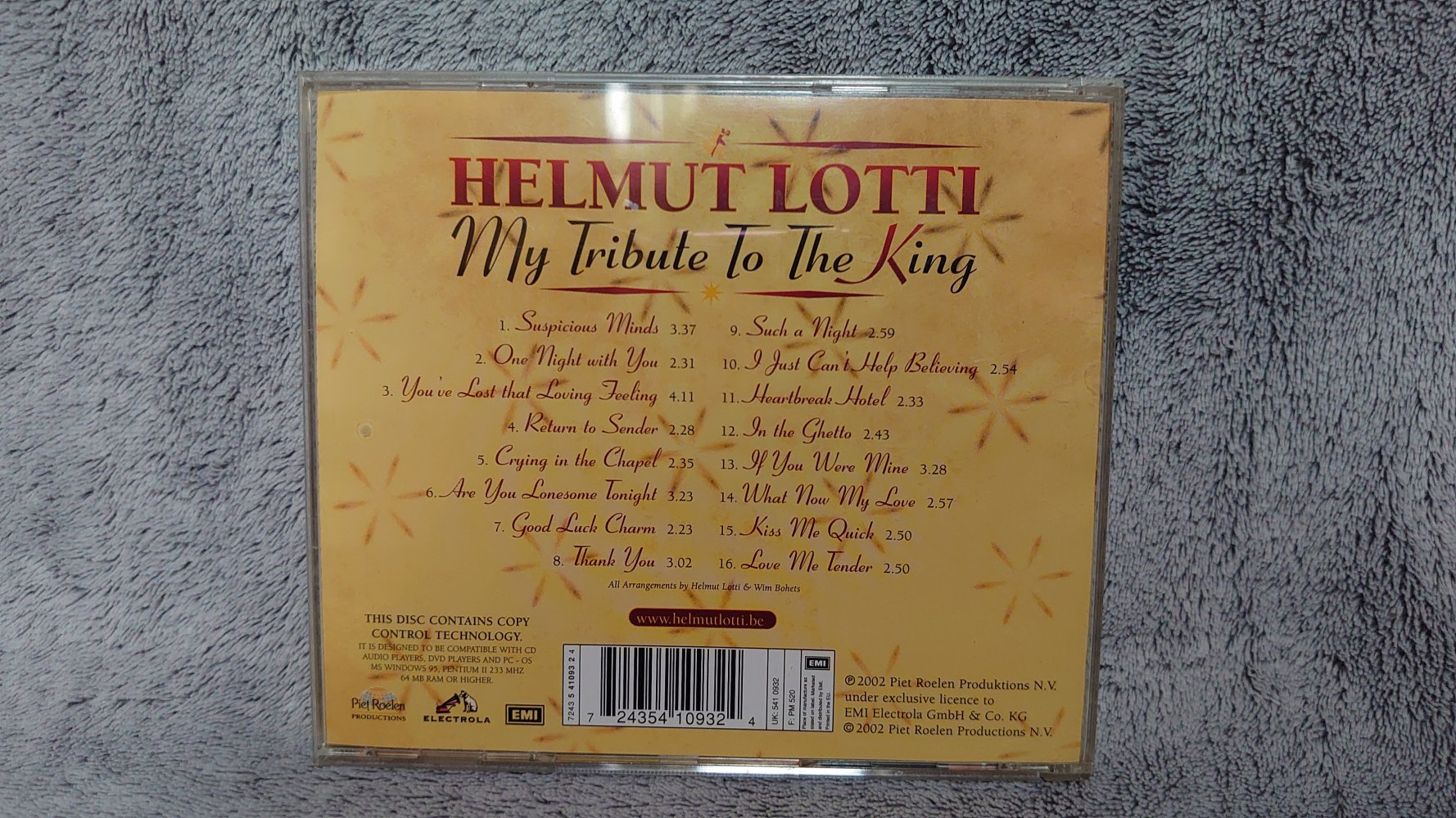 CD  Helmut Lotti My Tribute To The King  2002