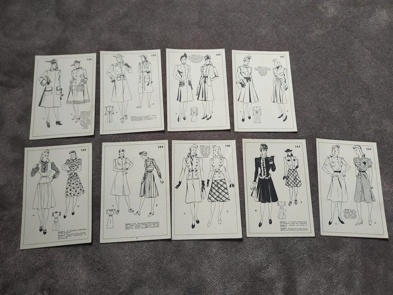 ABC Schnitt Schnittmusterkarten Vintage 40er Jahre 40s Alt Rar