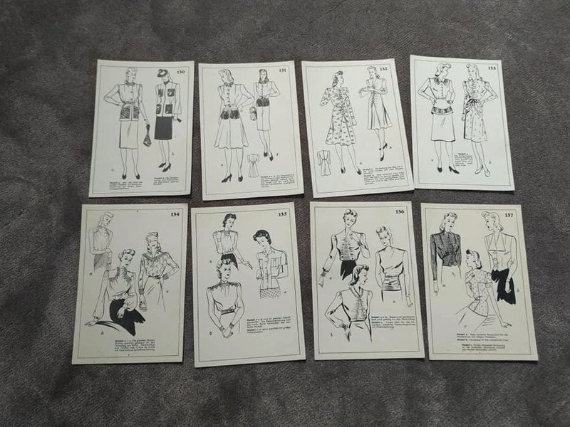 ABC Schnitt Schnittmusterkarten Vintage 40er Jahre 40s Alt Rar