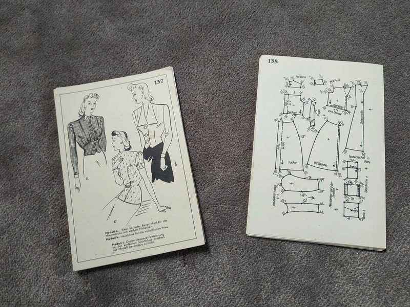ABC Schnitt Schnittmusterkarten Vintage 40er Jahre 40s Alt Rar