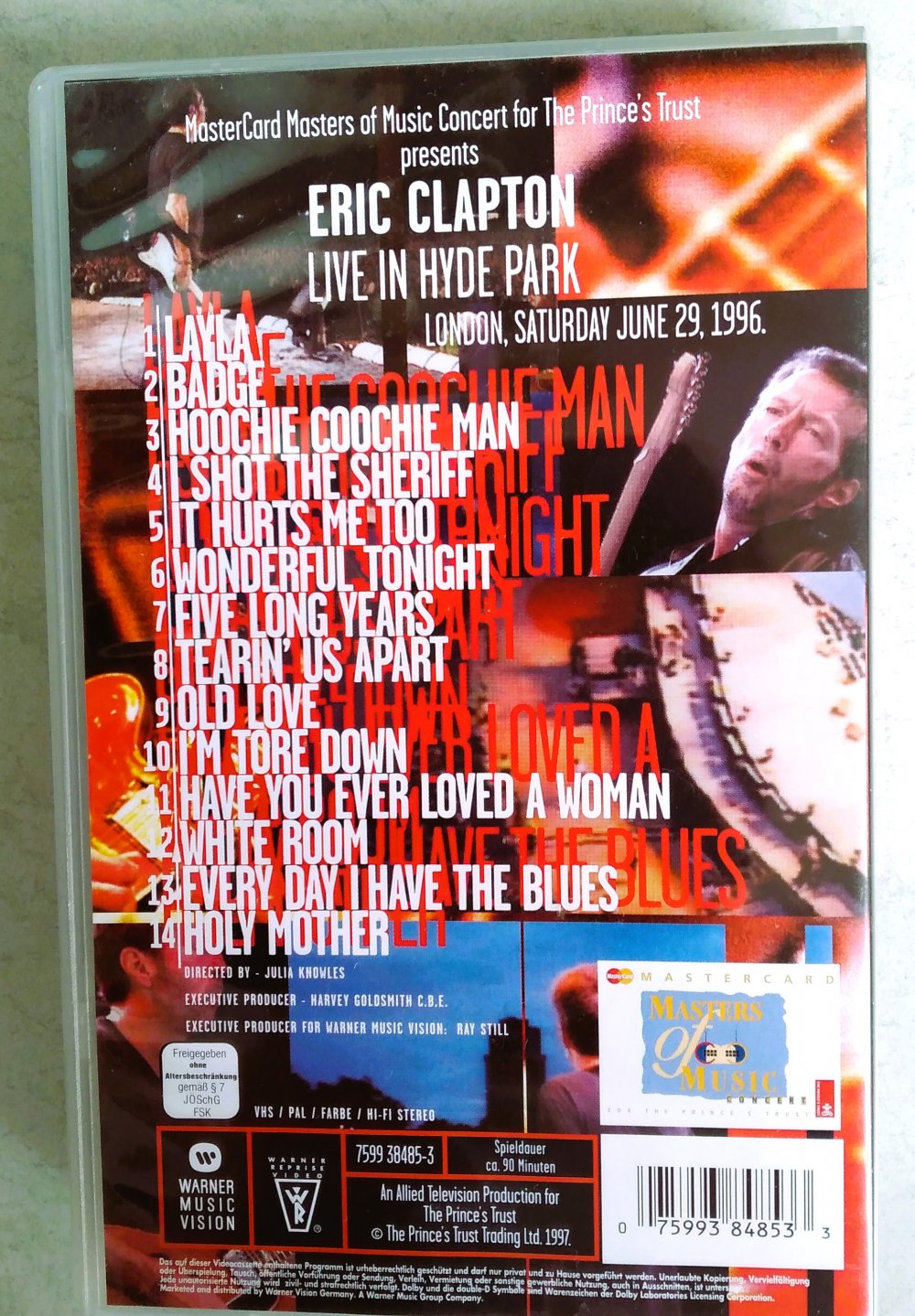 ERIC CLAPTON - Live in Hyde Park (VHS-Kassette / ca. 90 Minuten)