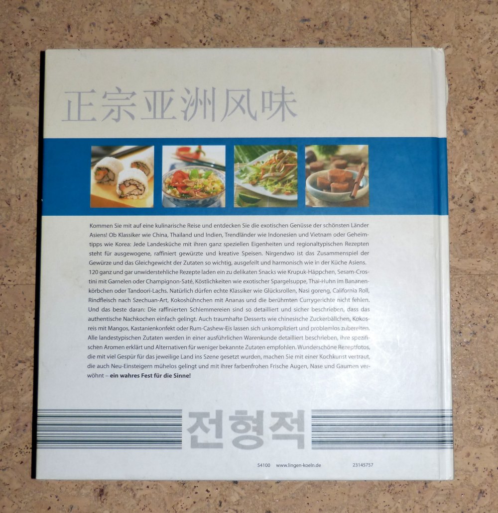 Gebundenes Kochbuch Typisch Asiatisch, Lingen-Verlag, Sehr gut