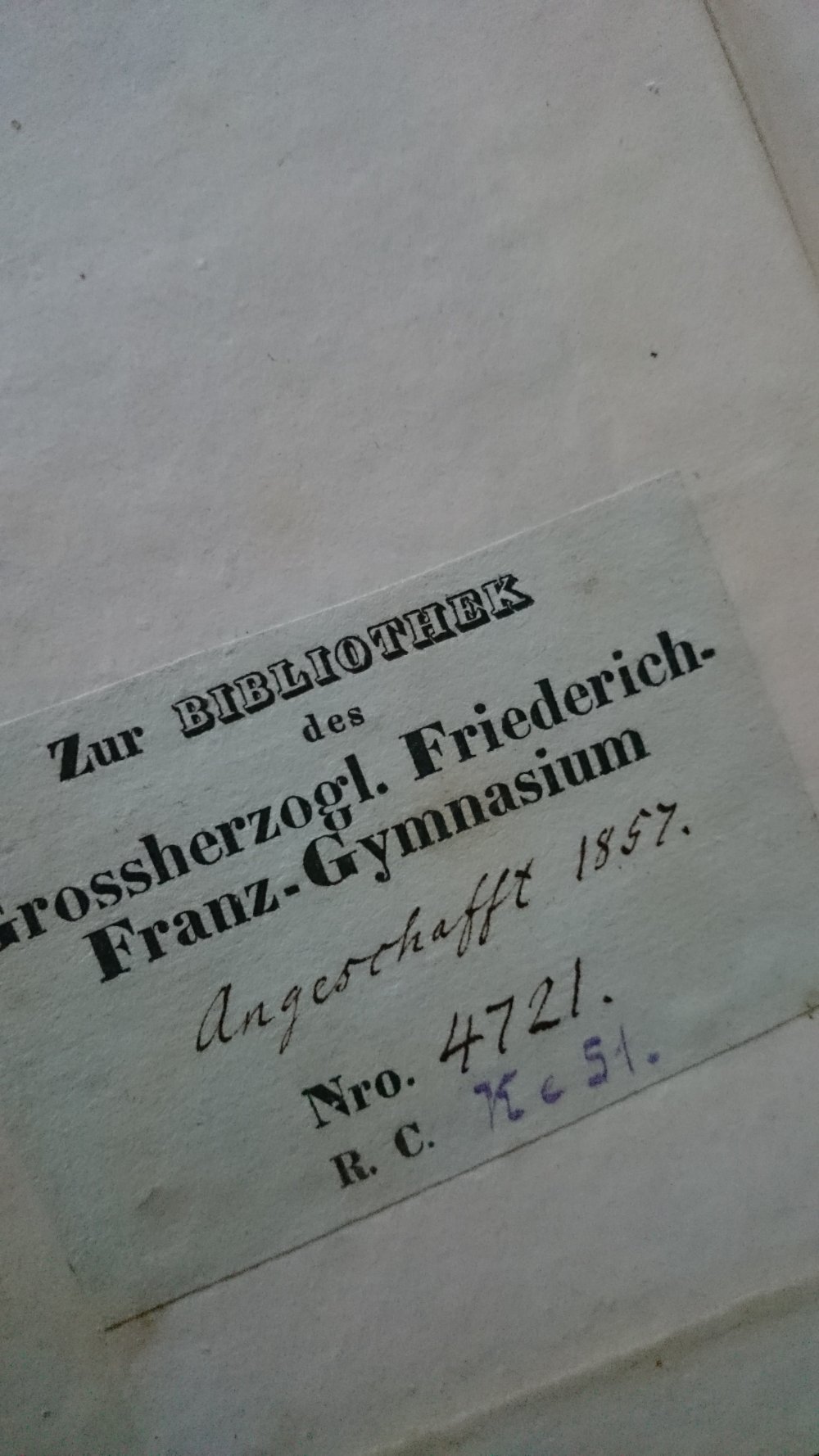 Antikes Buch von 1856