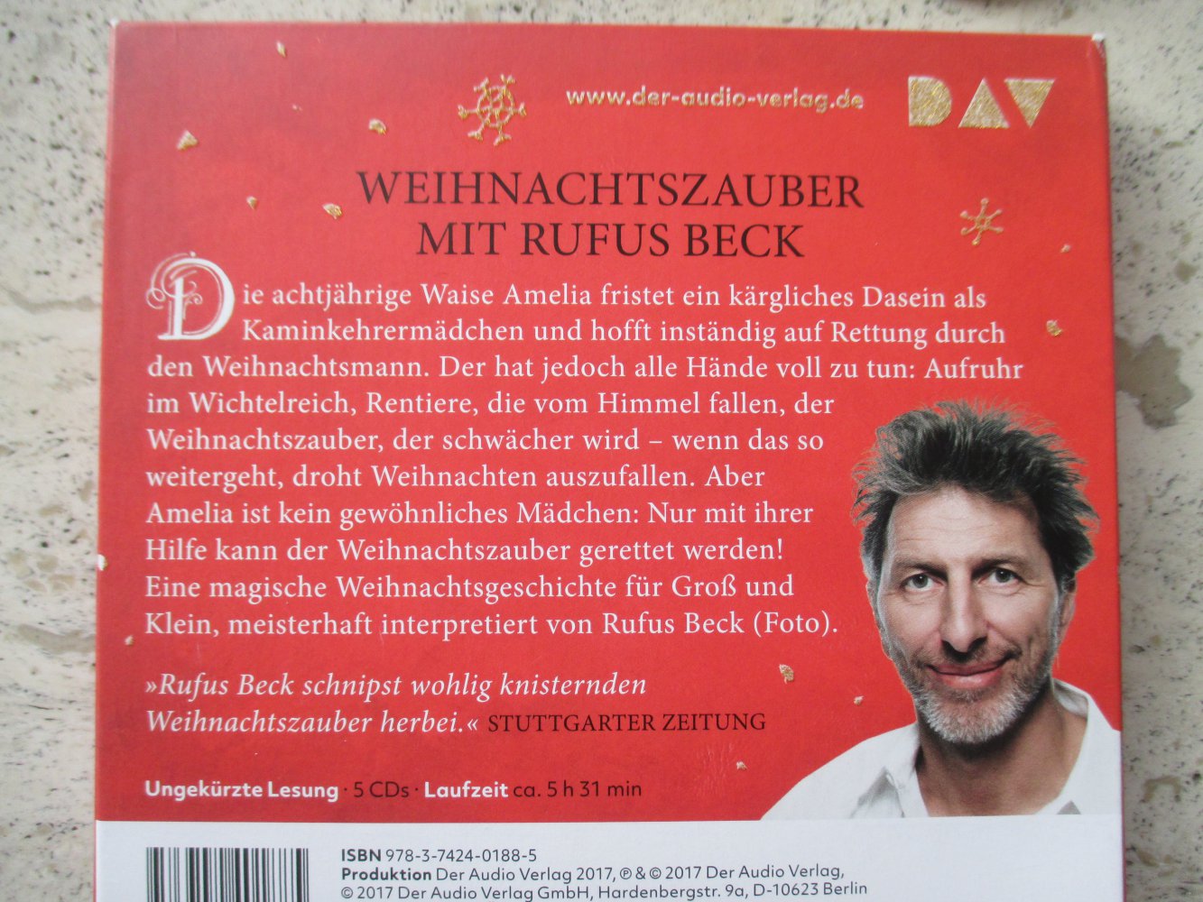 Rufus Beck liest; Das Mädchen, das Weihnachten rettete, 5 CD´s