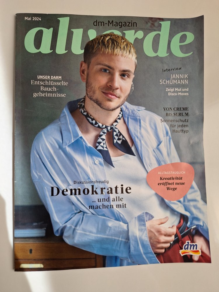 Zeitschrift alverde Mai 2024 Jannik Schümann