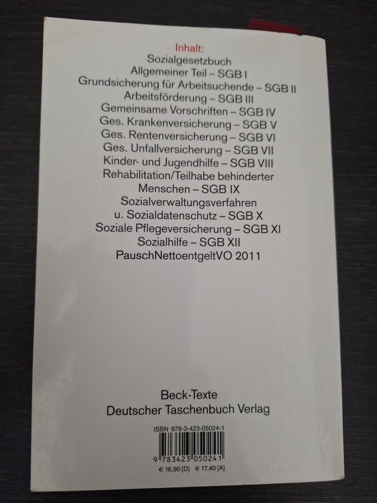 SGB Sozialgesetzbuch 40. Auflage 2011 inklusive Hartz-IV-Reform 2011