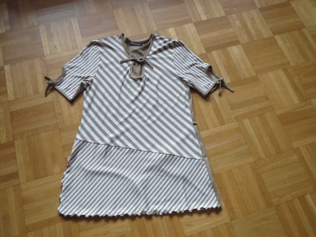 Tunika, beige-weiß, gestreift, neu