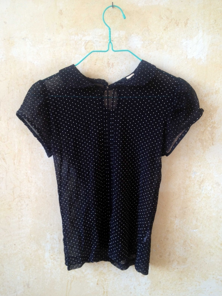 süßes Polka Dots Blusen Shirt mit Bubikragen!!!