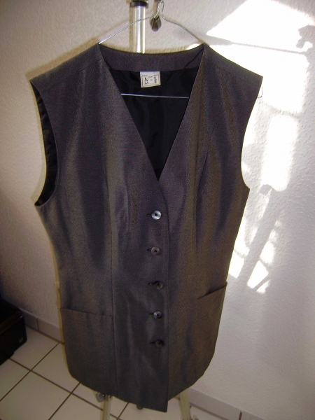 Business Weste grau schwarz lang Gr. 38