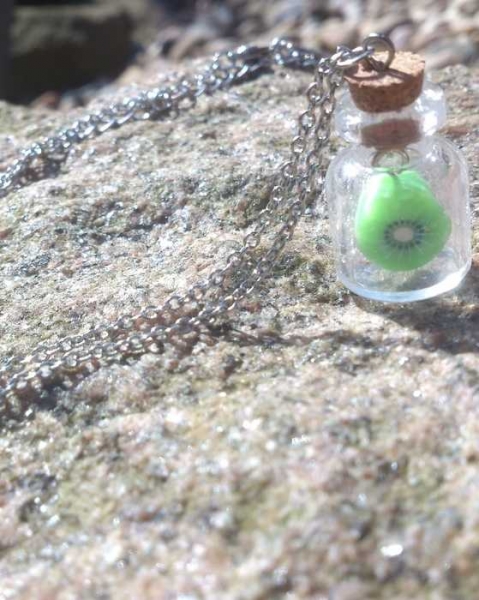 Glasflasche Behälter Korken Kiwi Kette 